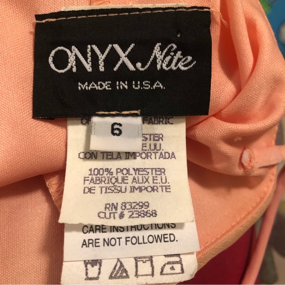 VINTAGE | 1990s Y2K Onyx Nite Cowl Neck Ombre Chiffon Slip Dress - Picture 7 of 7